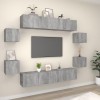 VidaXL Set dulap TV, 8 piese, gri sonoma, lemn prelucrat 3114220