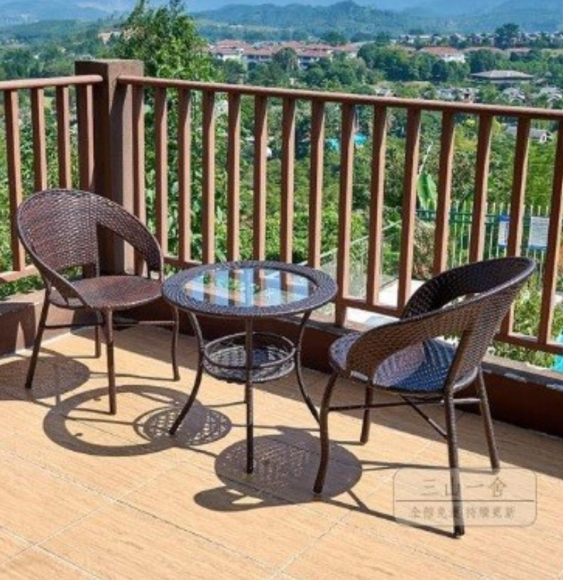 Set gradina masa si doua scaune din ratan, interior/exterior | Okazii.ro