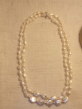 Colier dublu din perle albe, baroque naturale