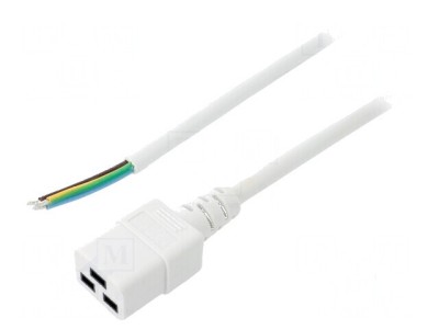 Cablu 3x1,5mm2 IEC C19 mamă PVC 1,8m alb 16A foto