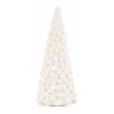 Brad Craciun ceramica alba cu led 14.5x33 cm