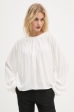 Drykorn bluza din amestec de matase culoarea alb, neted, 130048 87542