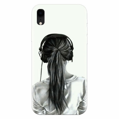 Husa silicon pentru Apple Iphone XR, Girl With Headphone foto