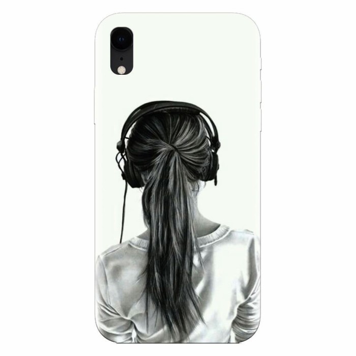 Husa silicon pentru Apple Iphone XR, Girl With Headphone