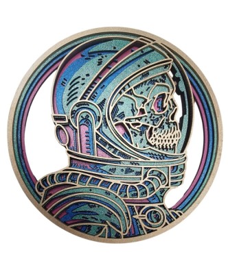 Tablou din Lemn &amp;ndash; Design Astronaut 3D foto