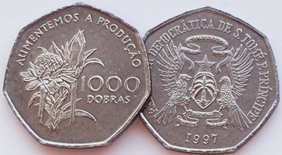 1691 Saint Thomas Prince Sao Tome Principe 1000 Dobras 1997 FAO km 90 UNC foto