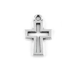 Pandantiv decorativ metalic 11 x 17 mm Cruciulita platinum, Crisalida