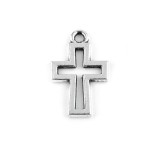 Cumpara ieftin Pandantiv decorativ metalic 11 x 17 mm Cruciulita platinum