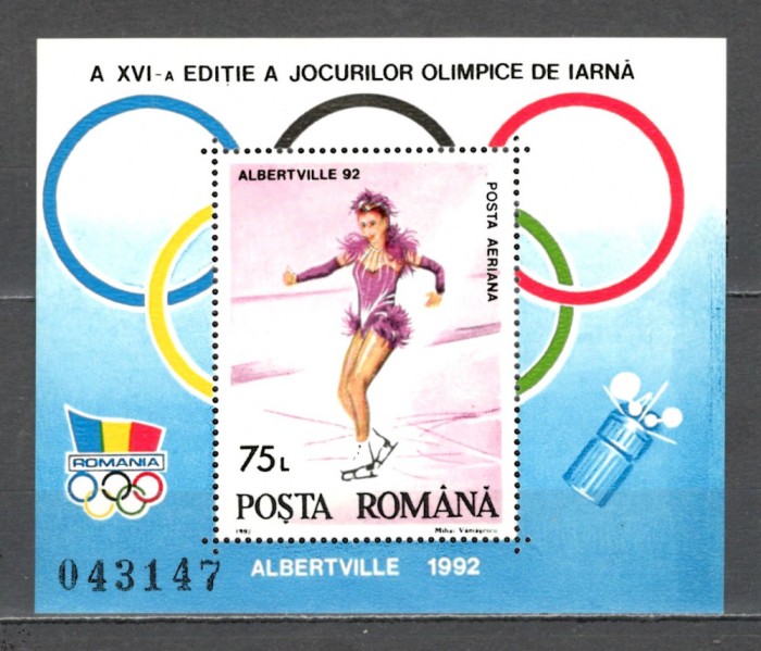 Romania.1992 Olimpiada de iarna ALBERTVILLE-Bl. ZR.869