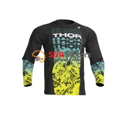 Bluza copii Motocross/Enduro Thor Sector Atlas negru/galben fluorescent foto