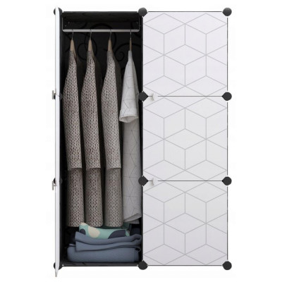 Dulap modular, Mufart, plastic, 3 compartimente, spatiu pentru haine, 75x37x110 cm foto