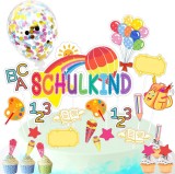 Set de 27 decoratiuni pentru tort Binxirui, carton, multicolor