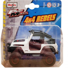 Masinuta Maisto Fresh Metal, 4X4 Rebels, 11 cm, 1:64, Jeep alb