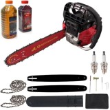 Cumpara ieftin *Mega Pachet* 8.5cp Drujba benzina + 2 lanturi + 2 lame + ulei ungere lant 1L + ulei amestec 0.5L + 2 bujii + accesorii MOTOYAMA JAPAN