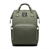 Rucsac multifunctional pentru mamici, flippy, din panza oxford, compartimentare multipla, impermeabil, 43 x 18 x 26 cm, verde army