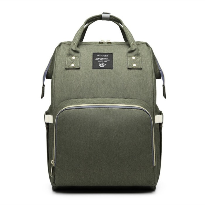 Rucsac multifunctional pentru mamici, flippy, din panza oxford, compartimentare multipla, impermeabil, 43 x 18 x 26 cm, verde army