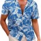 Camasa hawaiana cu maneca scurta pentru barbati Beotyshow, albastru alb, 3XL - OUTLET