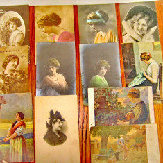 A924-Carti Postale vechi tema Femei interbelice. Stare buna, anii 1920-30.