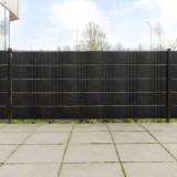 Paravane pentru balcon, 5 buc., negru, 255x19 cm, poliratan GartenMobel Dekor, vidaXL