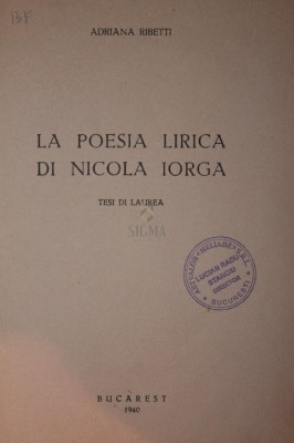 LA POESIA LIRICA DI NICOLA IORGA foto