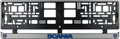 Set 2 bucati, suport numar inmatriculare argintiu Scania