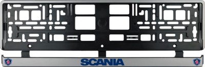 Set 2 bucati, suport numar inmatriculare argintiu Scania foto