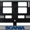Set 2 bucati, suport numar inmatriculare argintiu Scania