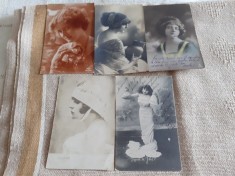 LOT CARTI POSTALE PERIOADA INTERBELICA, 4+1, CIRCULATE