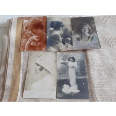 LOT CARTI POSTALE PERIOADA INTERBELICA, 4+1, CIRCULATE