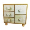 Cutie Bijuterii Lemn Natur Watchbox 5 Sertare 24x10x23 cm Caseta Depozitare Bijuterii Neagra