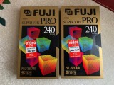 Lot 2 Casete Video FUJI S VHS Pro 240 min / 2 - &Icirc;nregistrate o Singură Dată