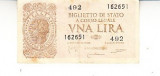 M1 - Bancnota foarte veche - Italia - una lira - 1944