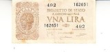 M1 - Bancnota foarte veche - Italia - una lira - 1944