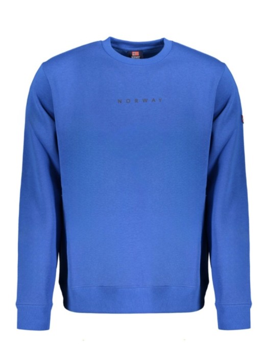 Bluză bărbați fară fermoar cu imprimeu cu logo, Regular fit, Albastru &icirc;nchis, 2XL