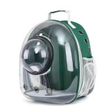 Rucsac transport animale, respirabil, capsula spatiala transparenta, hublou, verde