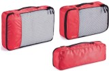 Cumpara ieftin Set 3 oragnizatoare pentru calatorie Amazon Basics, rosu - OUTLET