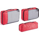 Set 3 oragnizatoare pentru calatorie Amazon Basics, rosu - OUTLET