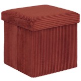 Taburet pliabil Atmosphera Arum din material tip catifea raiat, 38x38x38 cm, ambra Household NewTrend