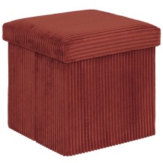 Taburet pliabil Atmosphera Arum din material tip catifea raiat, 38x38x38 cm, ambra Household NewTrend