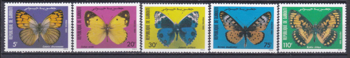 DB1 Fauna Fluturi 1984 Djibouti 5 v. MNH