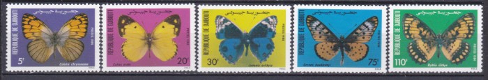 DB1 Fauna Fluturi 1984 Djibouti 5 v. MNH