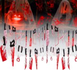 Set 20 decoratiuni pentru Halloween NGERTT, plastic, negru/rosu/argintiu