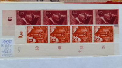 1941-1942-D.Reich -Mi=808,813-Streif 4-Nestamp,fara guma-Mi=46Eur foto