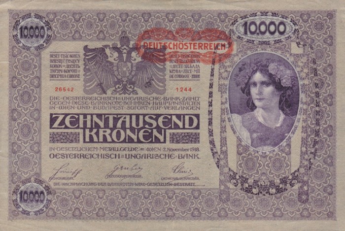 AUSTRIA 10.000 kronen 1918 VF+++!!!