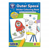 Carte de colorat cu activitati in limba engleza si abtibilduri In Spatiu OUTER SPACE, orchard toys