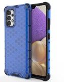 Husa Honeycomb case armored cover with a gel frame Samsung Galaxy S22 Ultra albastra