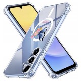 Husa antisoc pentru samsung galaxy a15 - airbag magsafe, col&Egrave;uri ranforsate- butterfly albastru