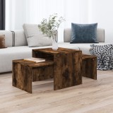 VidaXL Set măsuță de cafea stejar fumuriu 100x48x40 cm lemn prelucrat