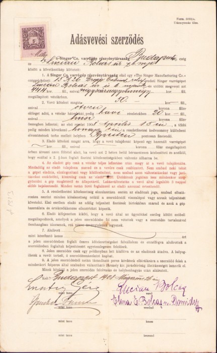 HST A1566 Semnătură olografă Lucian Bolcaș - Elena Domide 1908