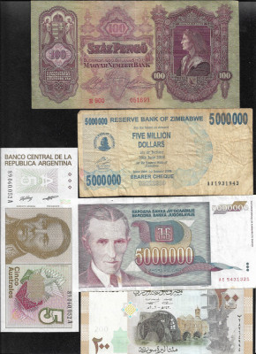 Set 5 bancnote de prin lume adunate (cele din imagini) #19 foto
